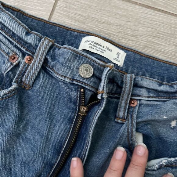 Abercrombie & Fitch Curve Love Ultra High Rise Ankle Straight size 0 25 - Picture 3 of 8